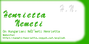 henrietta nemeti business card